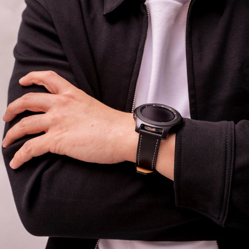 Bracelet cuir 'One Push' Amazfit Cheetah 2 Ultra (noir)