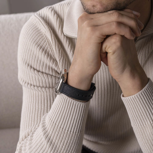 Bracelet hybride cuir Apple Watch (noir)