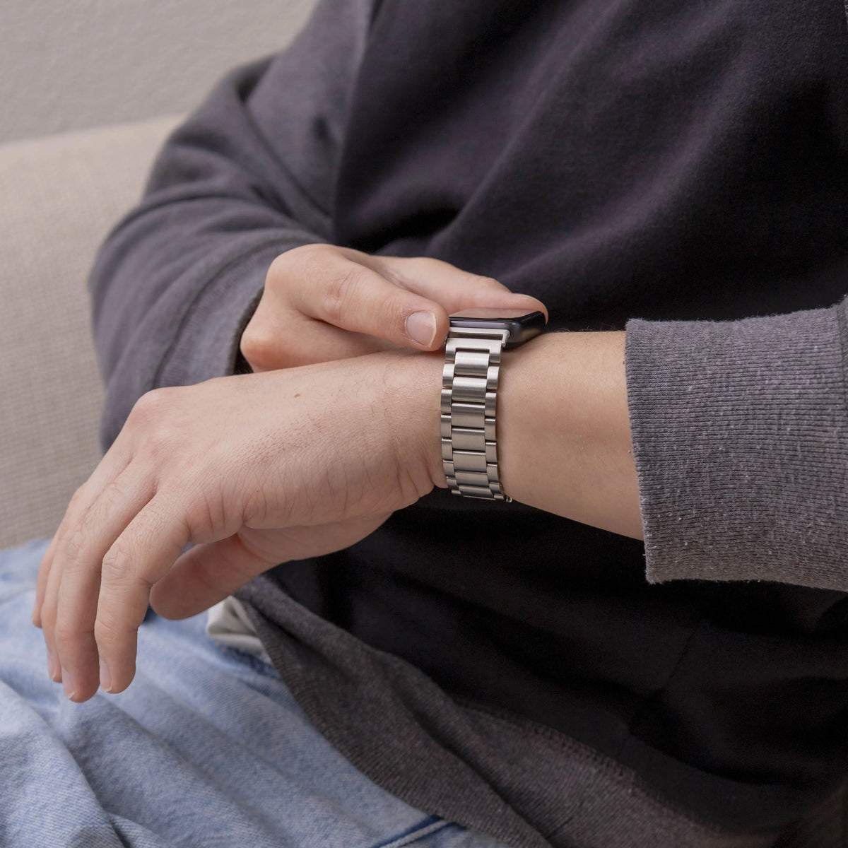 Steel Strap, silver, lifestyle photo