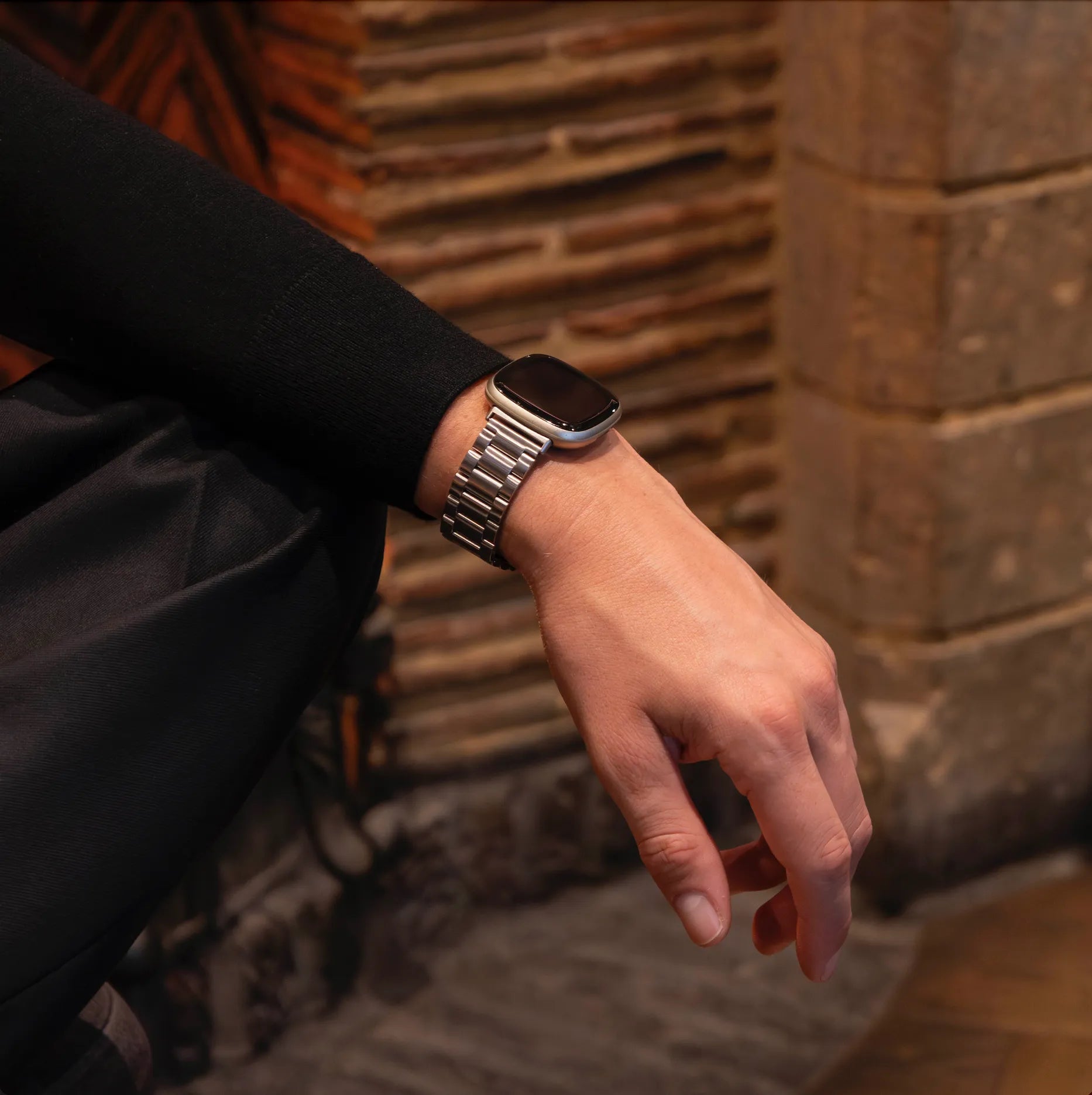 Bracelet acier Fitbit Sense 2 (argent)