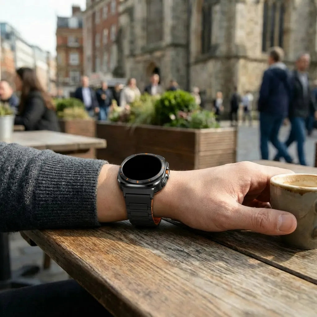 Samsung Galaxy Watch Ultra 2 Magnetic Silicone Strap (Black/Orange)