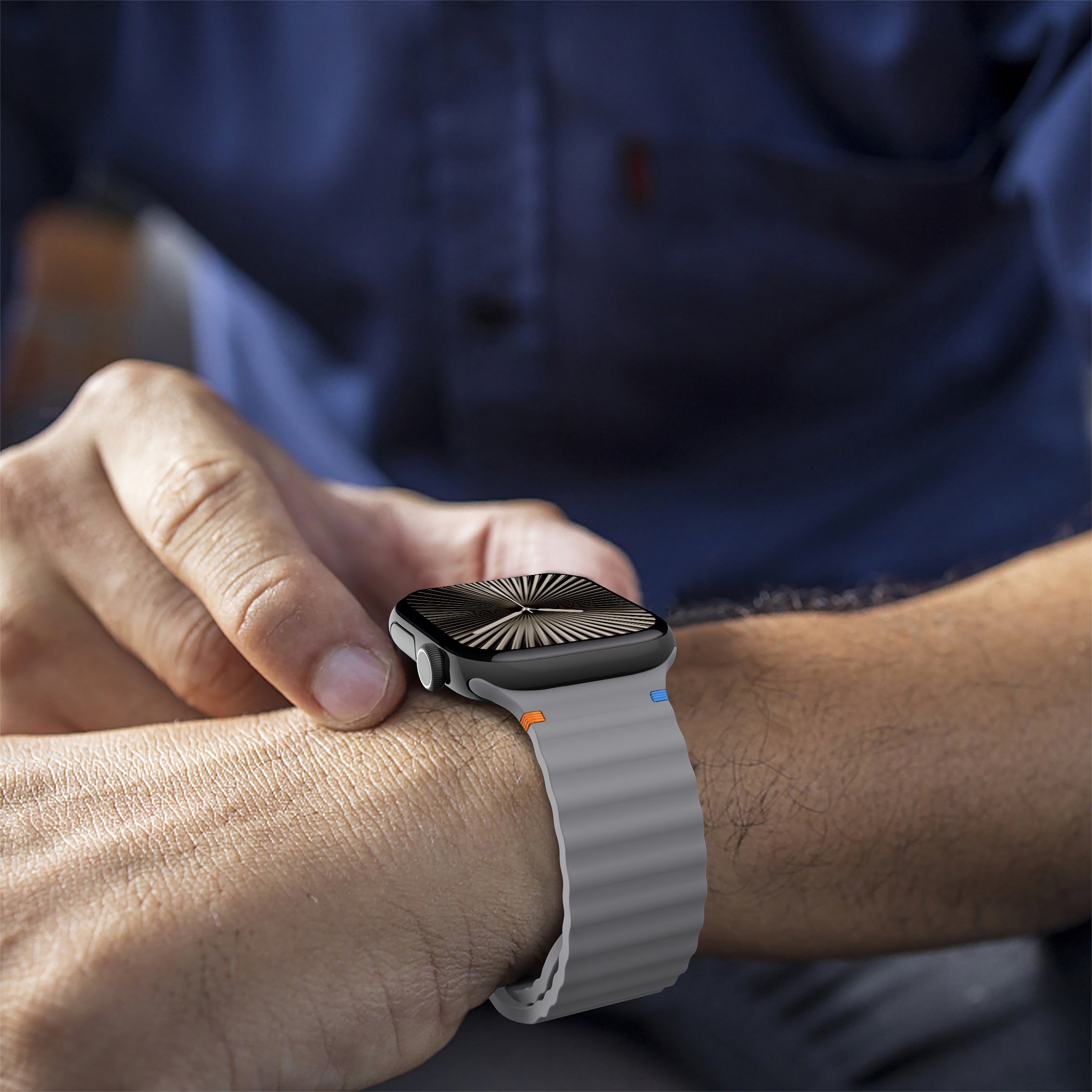 Apple Watch Ultra Wave Silicone Strap (Dark Grey)