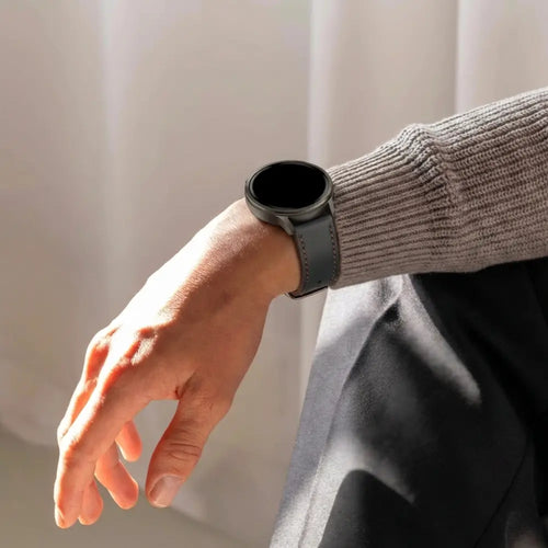 Bandz Bracelet cuir 'Deluxe' Garmin Vivoactive 4 (noir)