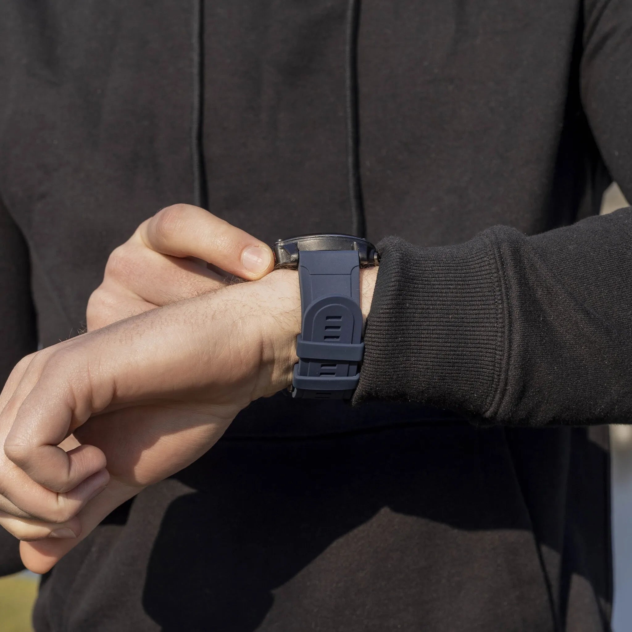 Silicone Strap, dark blue, lifestyle photo