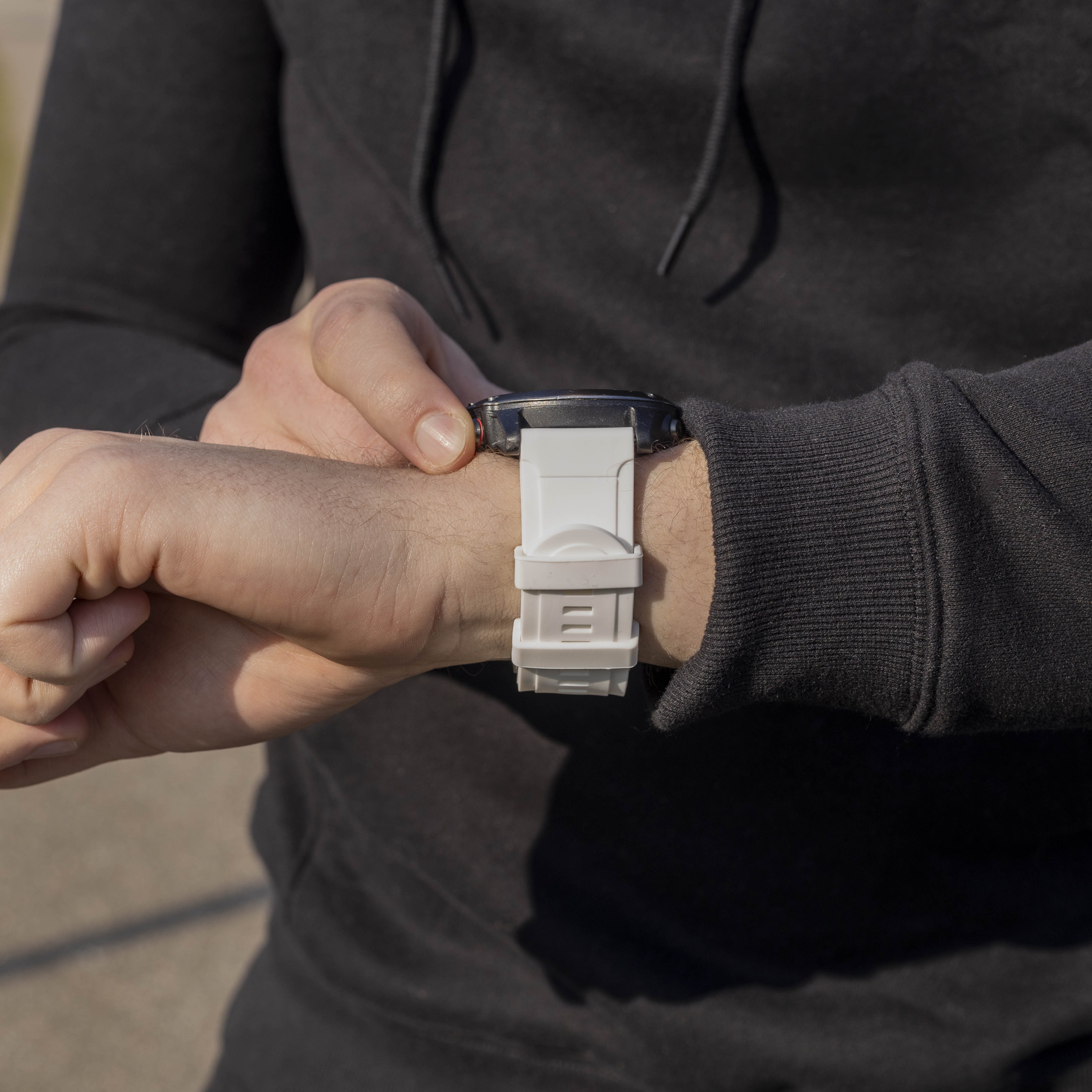 Bracelet silicone brillant Garmin Fenix 5x/6x (blanc)