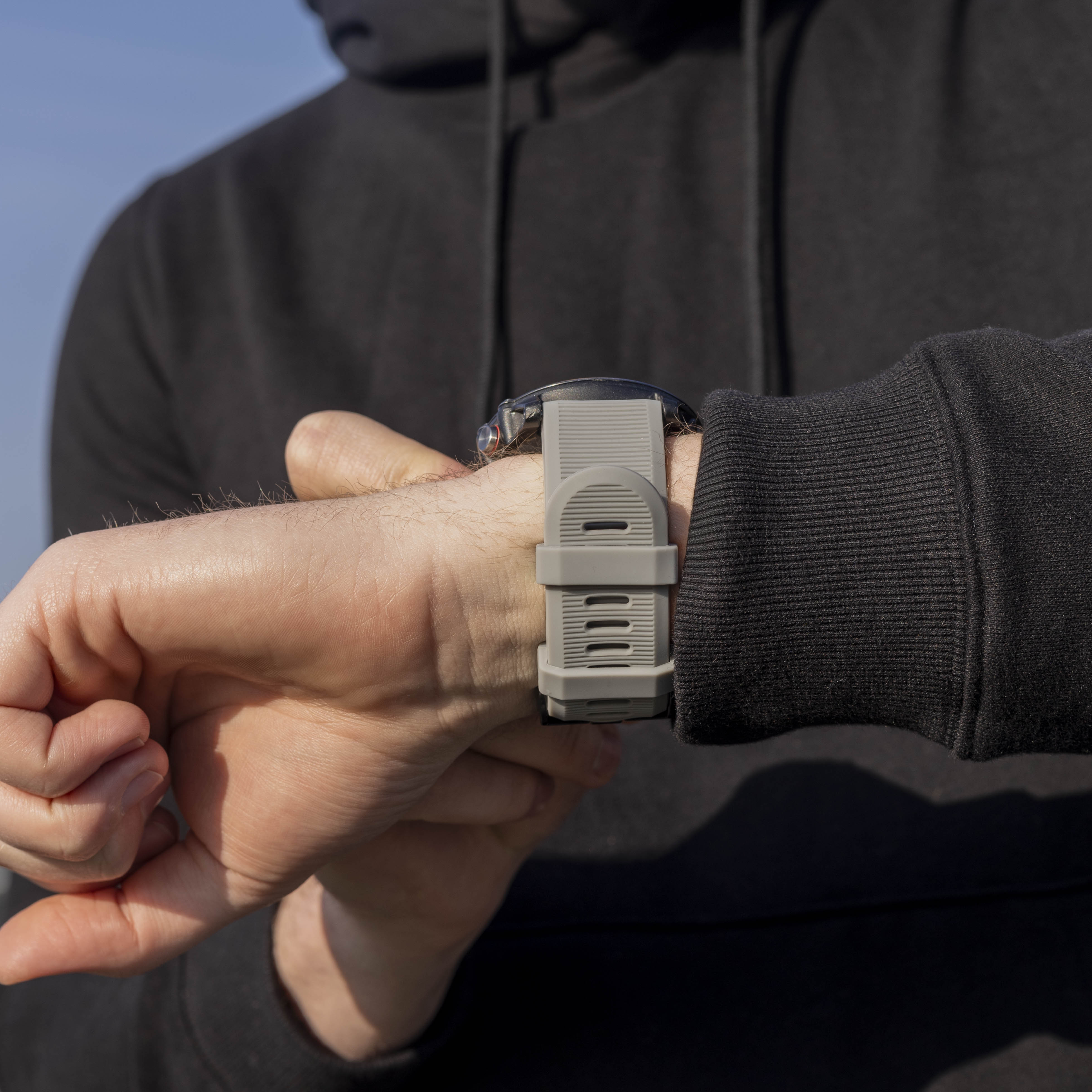 Bracelet silicone Garmin Fenix ​​​​5x / 6x (gris)