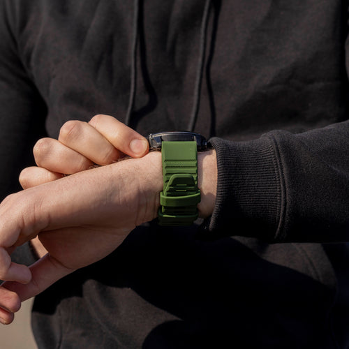Silicone Strap, dark green, lifestyle photo