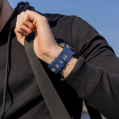 Garmin Fenix 5x/6x Sport Strap with Buckle (Blue/Grey)