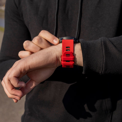 Bracelet à boucle sport Garmin Quatix 3 / 6x / 7x Solar (rouge/noir)