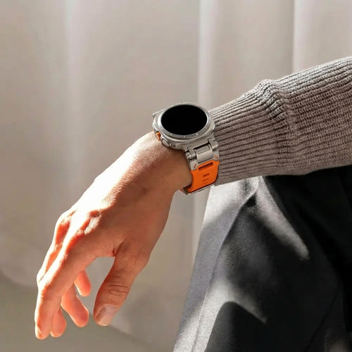 Samsung Galaxy Watch Ultra 2 Silicone Strap 'Explorer' (Orange/Titanium)
