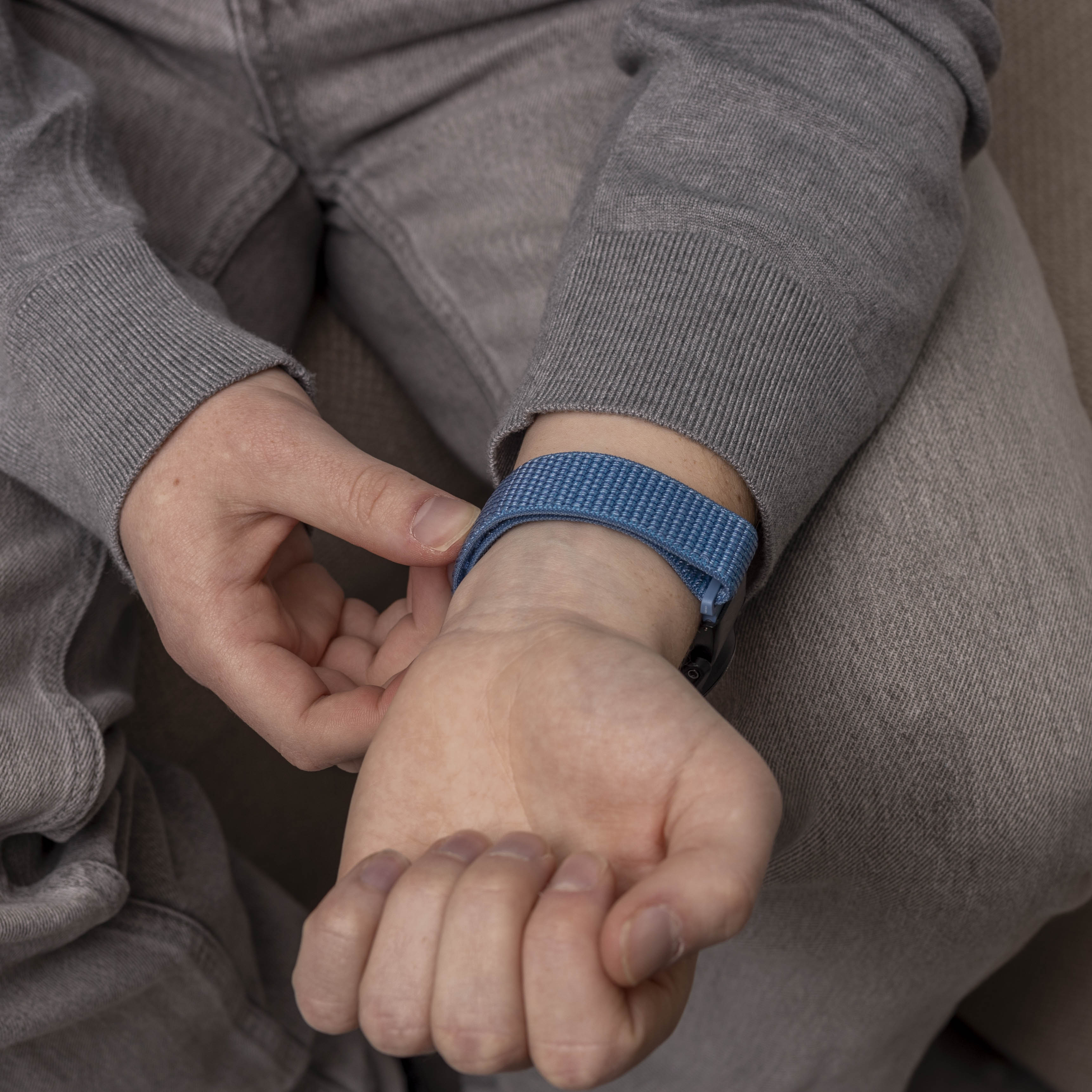 Bracelet nylon Garmin Quatix 3 / 6x / 7x Solar (bleu clair)