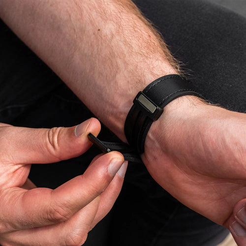 Bracelet en cuir avec boucle-D OnePlus Watch 3 (noir)