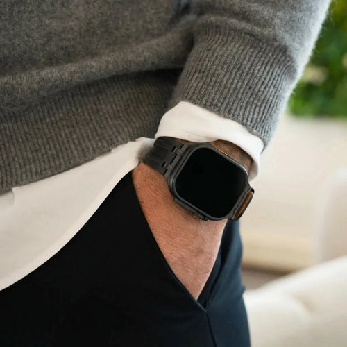 Apple Watch Solid Leather Strap (Black)