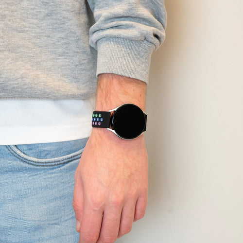 Silicone Sport Strap 'Deluxe', black/colourful, lifestyle photo