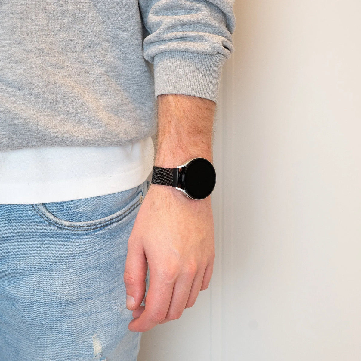 Milanese Loop Strap, black, lifestyle photo