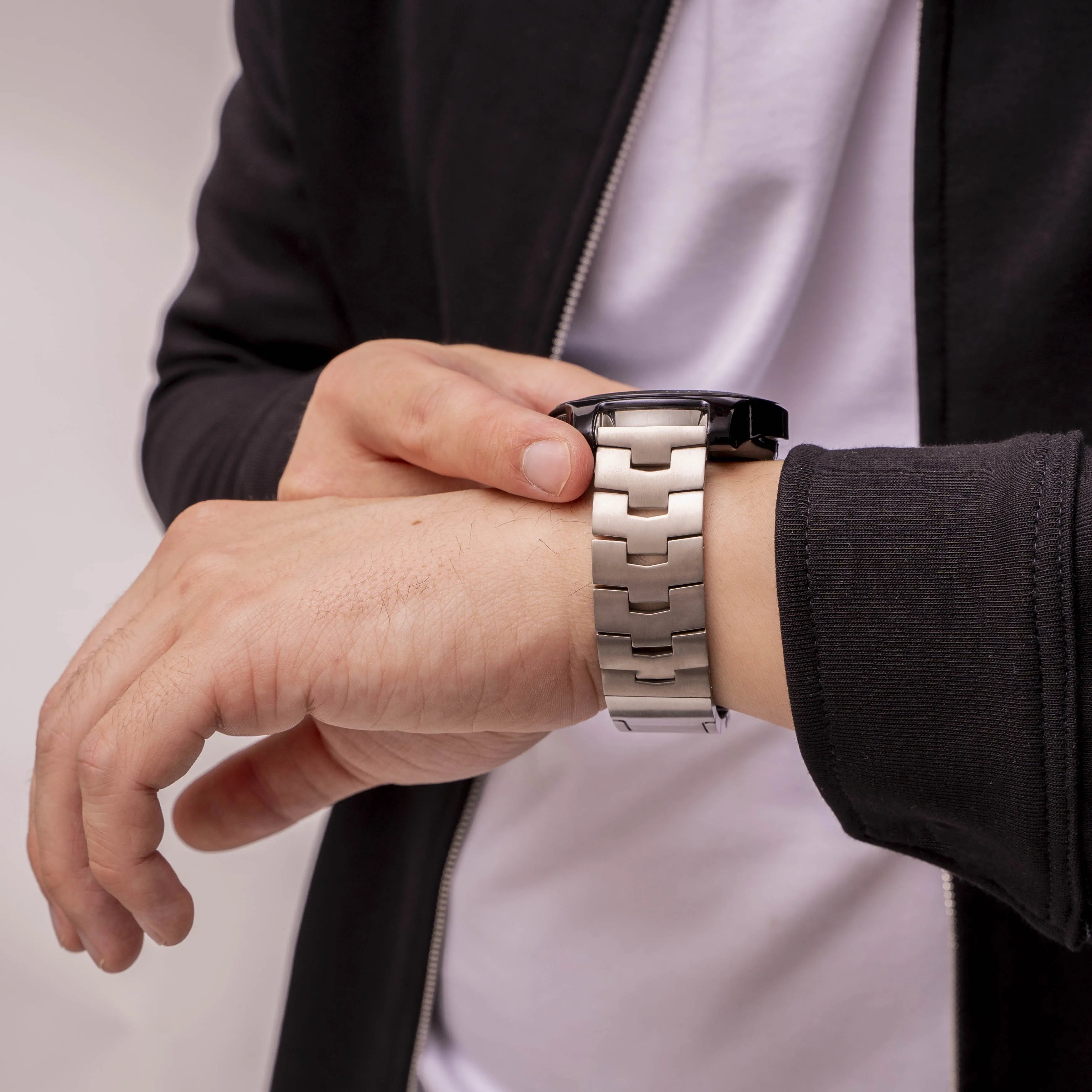 Bracelet en titane granulaire pour Oppo Watch X2 - fermeture plate(argenté)