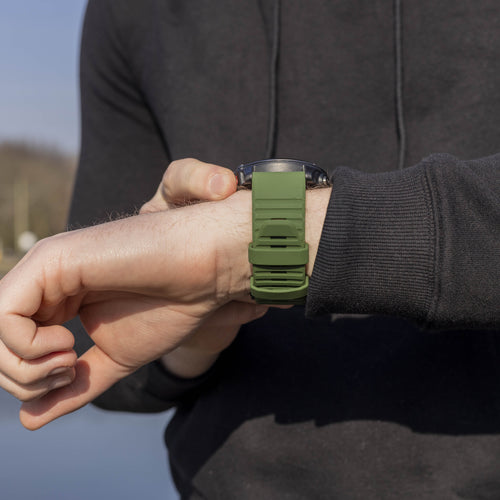 Bandz Garmin Tactix 7 Pro Silicone Strap with Buckle (Dark Green)