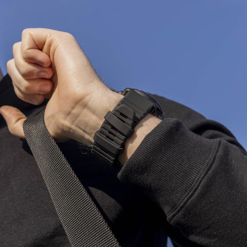 Bandz Garmin Quatix 8 - 47mm Buckled Silicone Strap (Black)