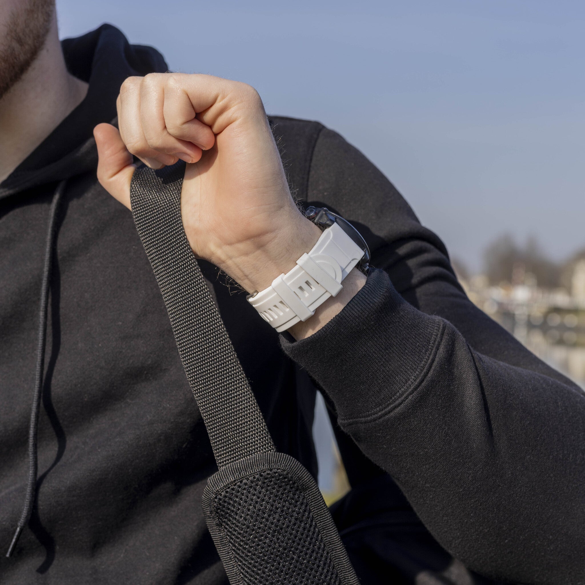 Bracelet silicone brillante Garmin Fenix 7x (blanc)