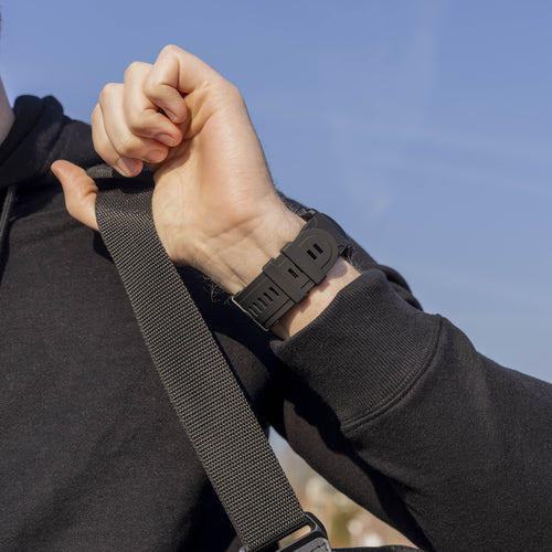Bracelet silicone brillante Garmin Fenix 7x (noir)