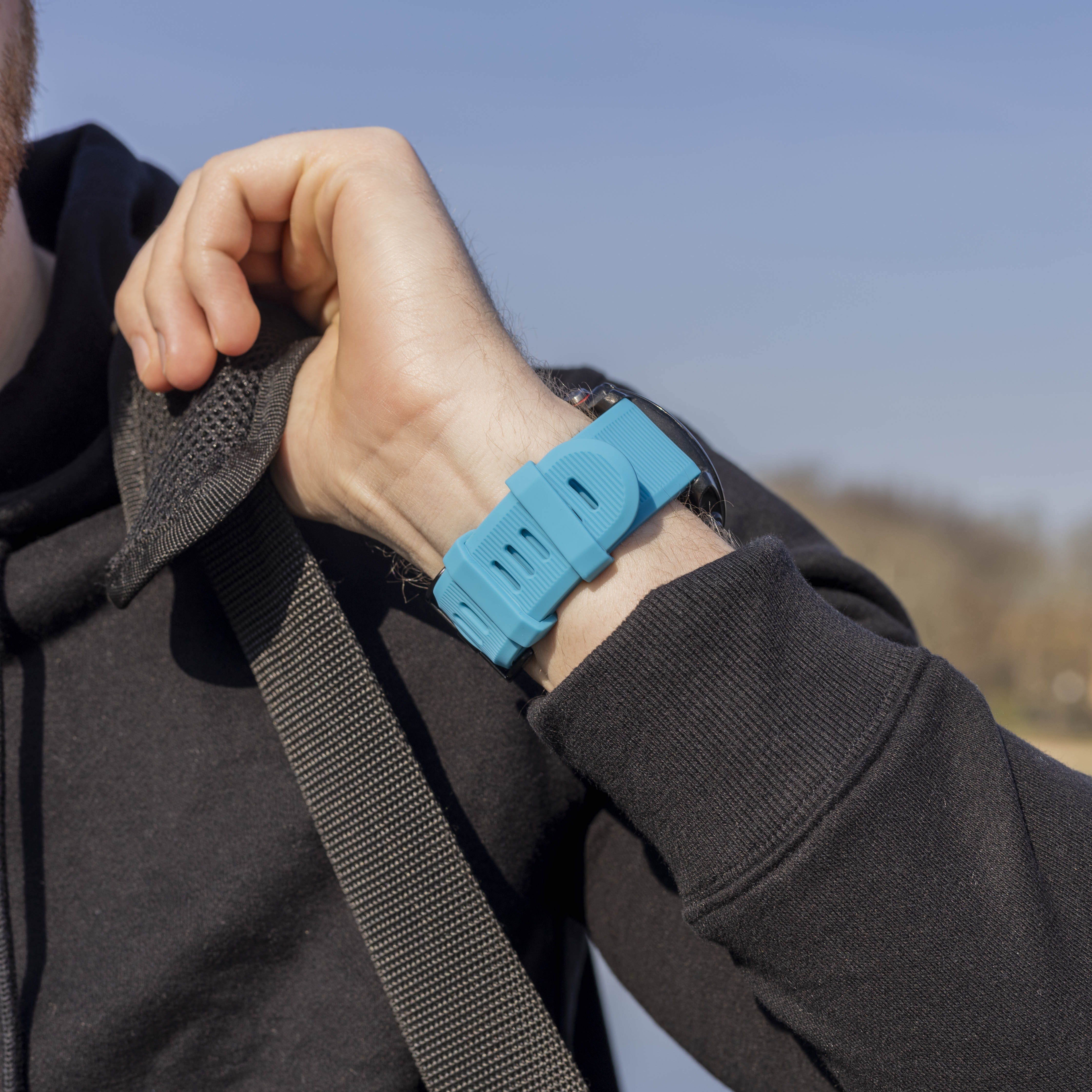 Bracelet silicone Garmin Fenix 5x / 6x (bleu clair)