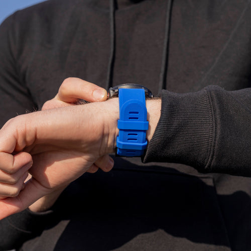 Bracelet en silicone Garmin Quatix 3 / 6x / 7x Solar (bleu)