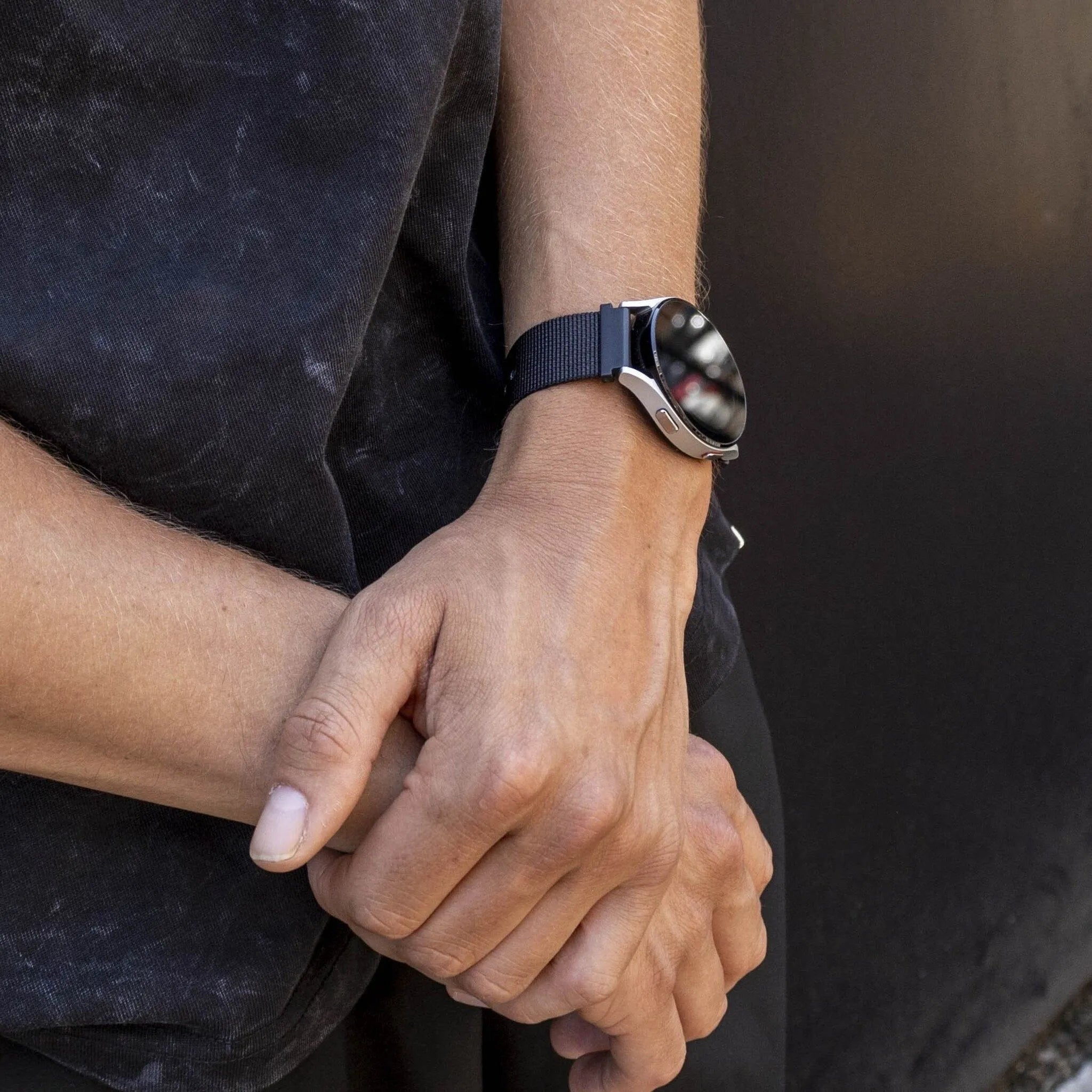 BALR Bracelet nylon avec boucle Polar Pacer (noir)