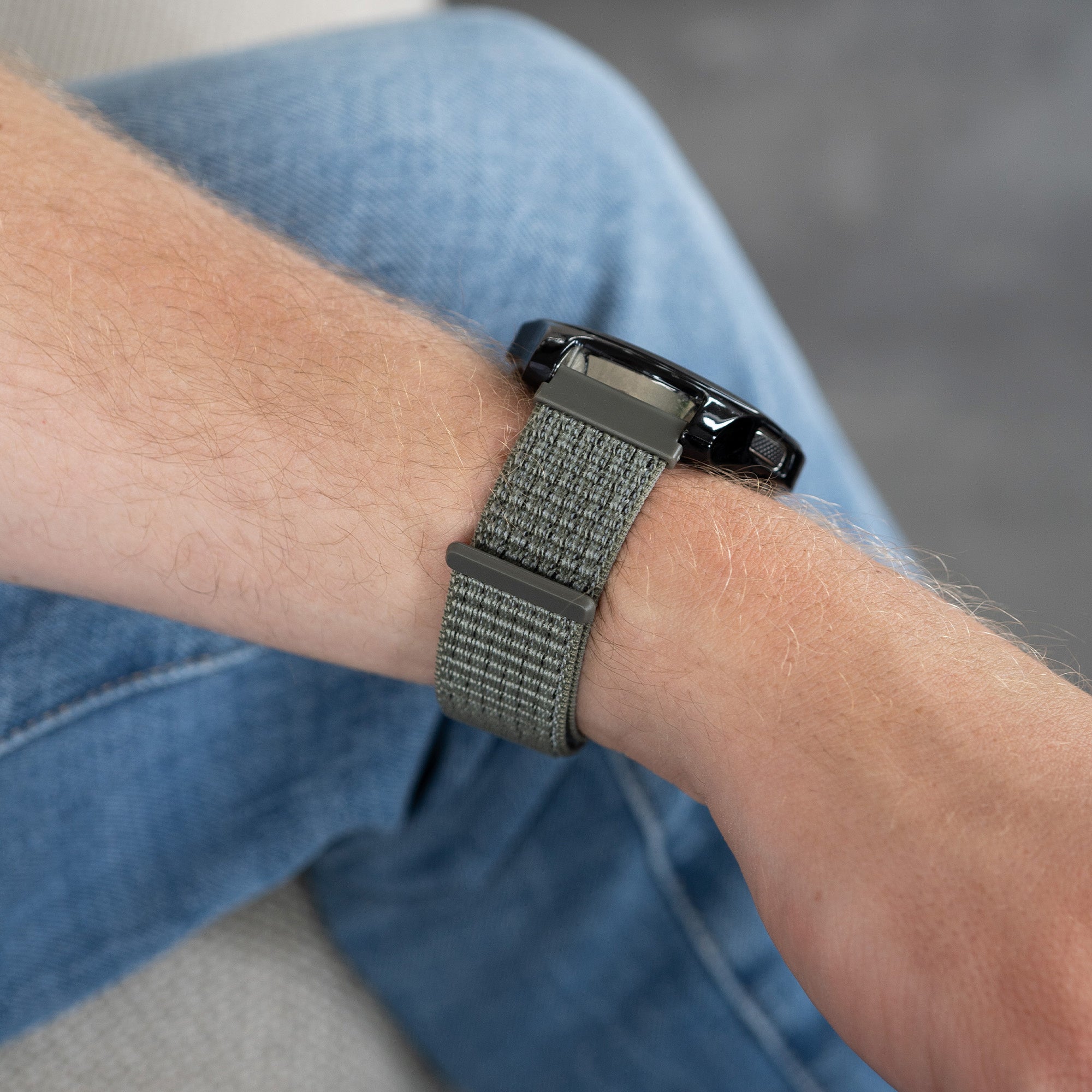 Bracelet nylon Garmin Forerunner 265 (gris-vert)