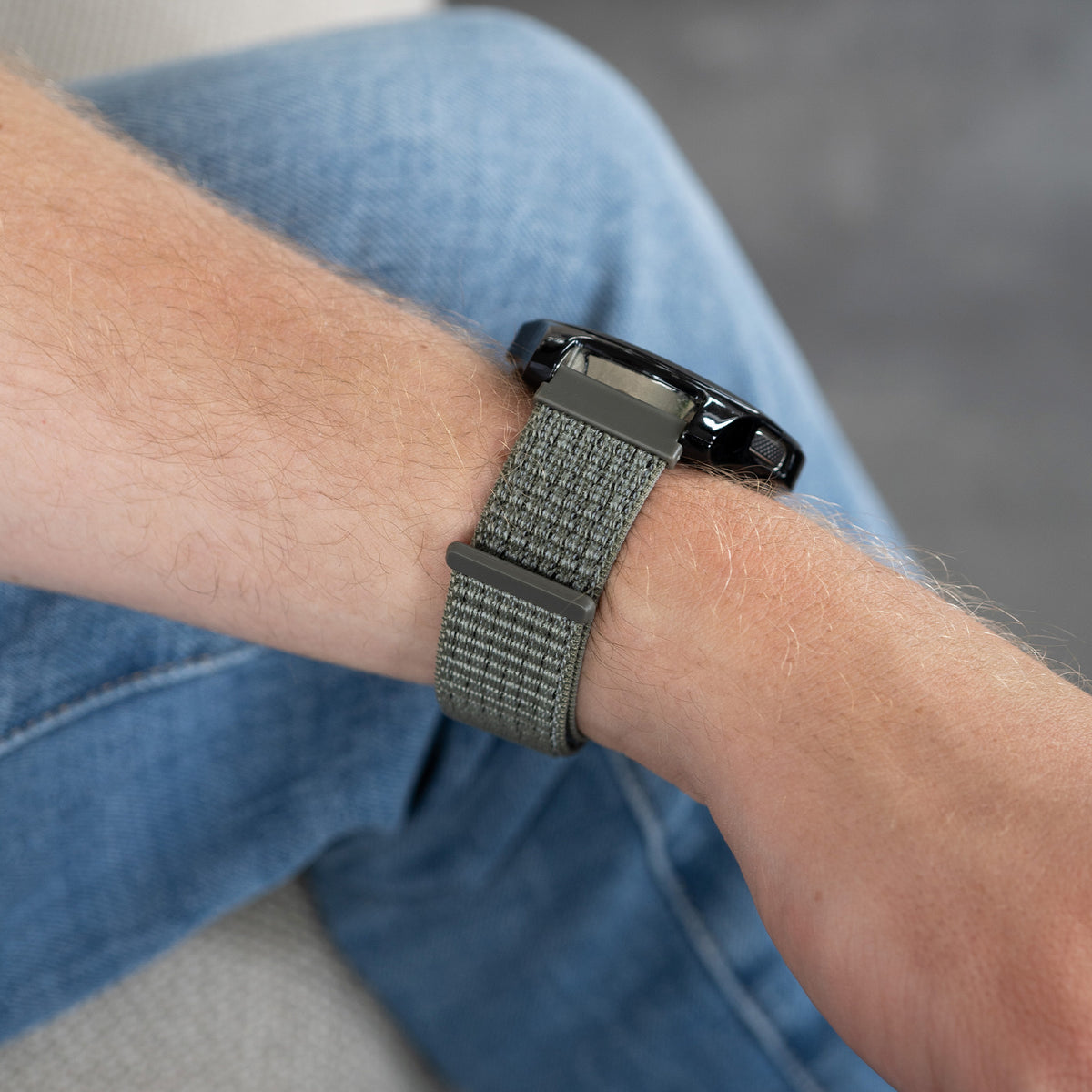 Nylon Strap, grey-green, lifestyle photo