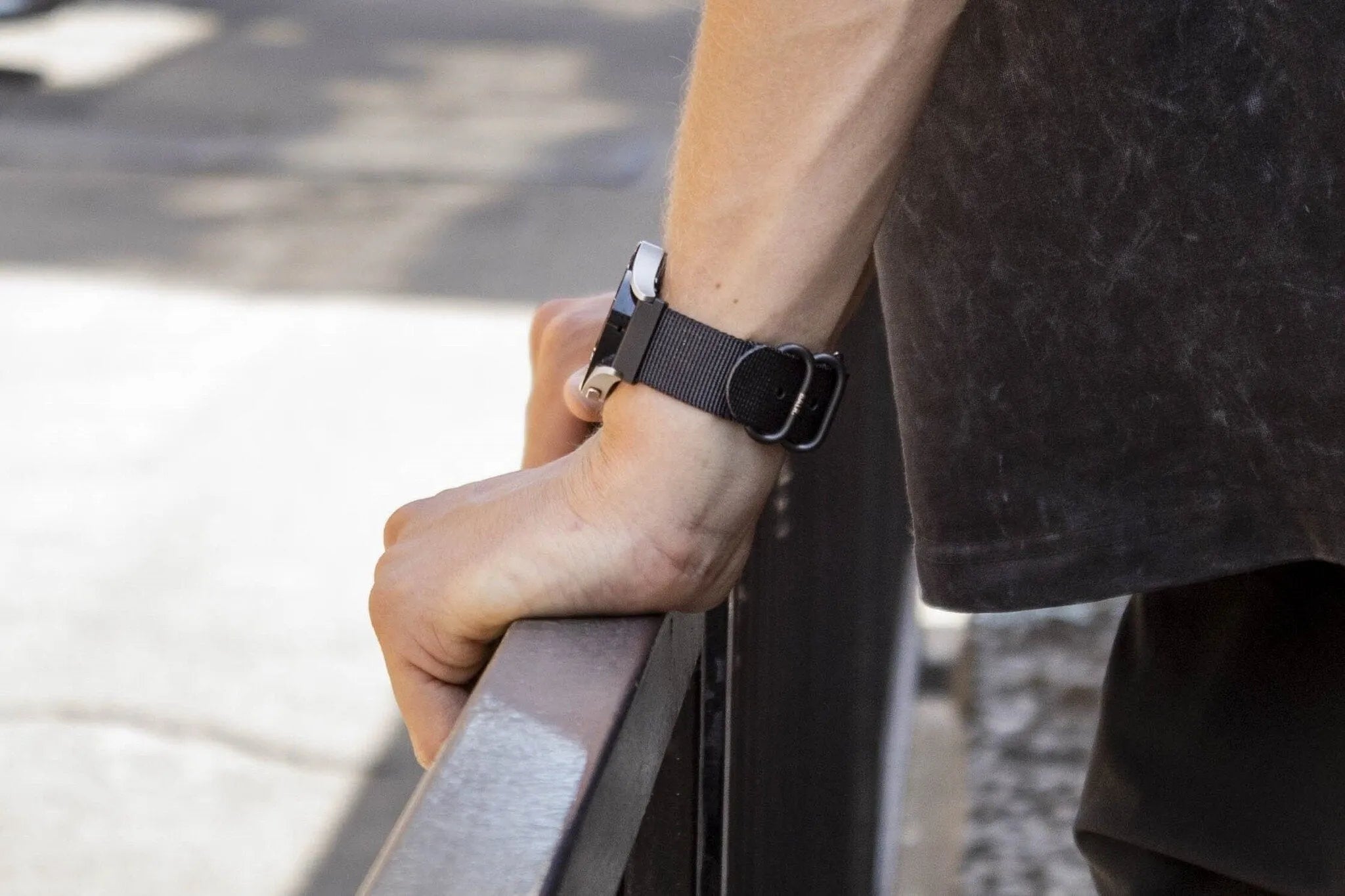 BALR Bracelet nylon avec boucle Polar Unite (noir)