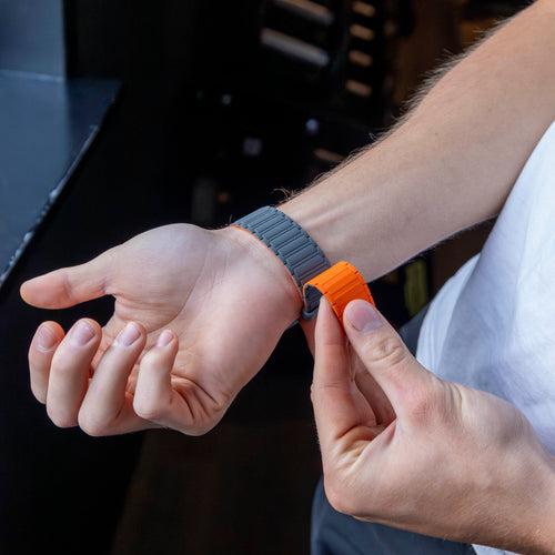 Samsung Galaxy Watch Ultra 2 Magnetic Silicone Strap (Grey/Orange)