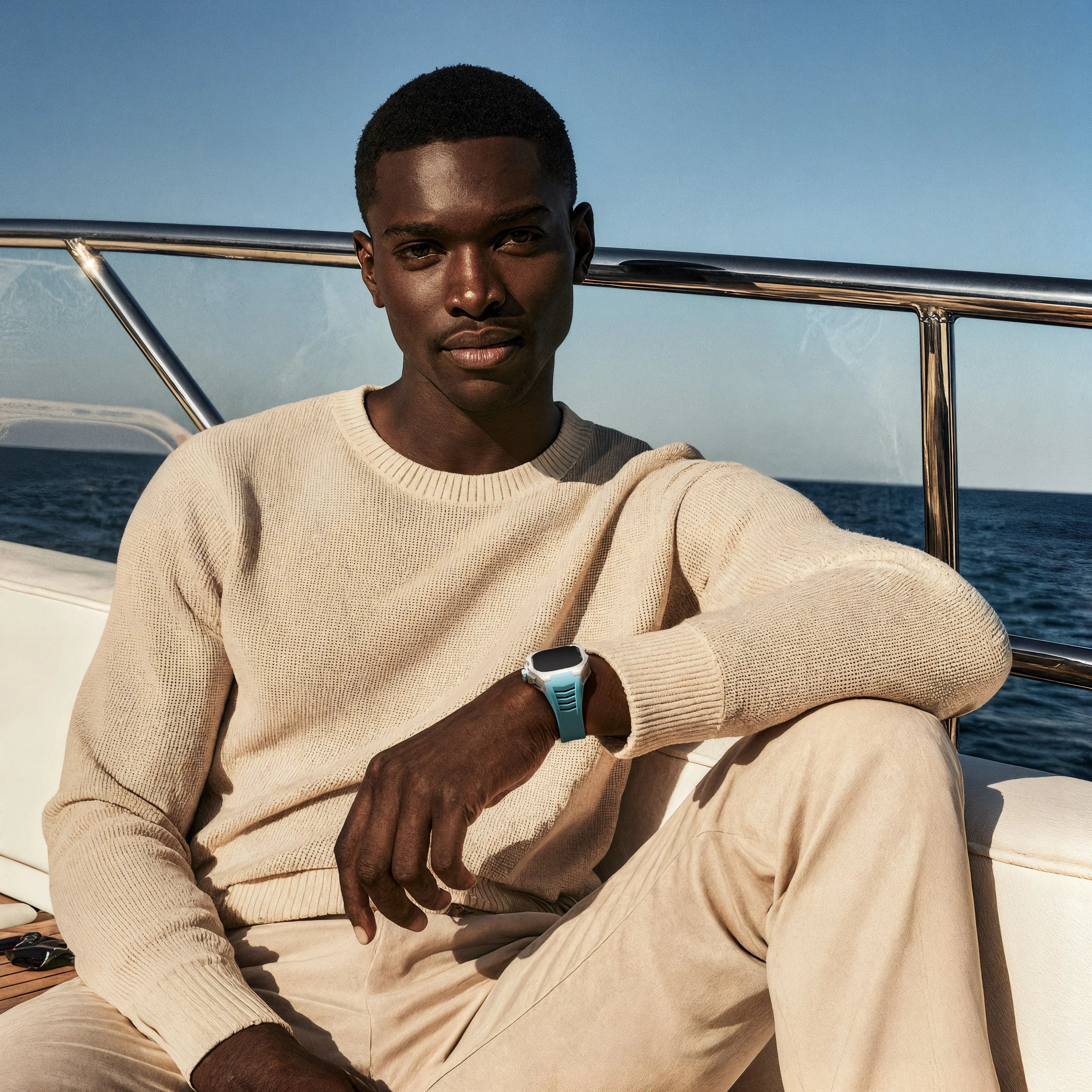 Reqior Boîtier avec bracelet en caoutchouc Apple Watch Ultra (bleu)