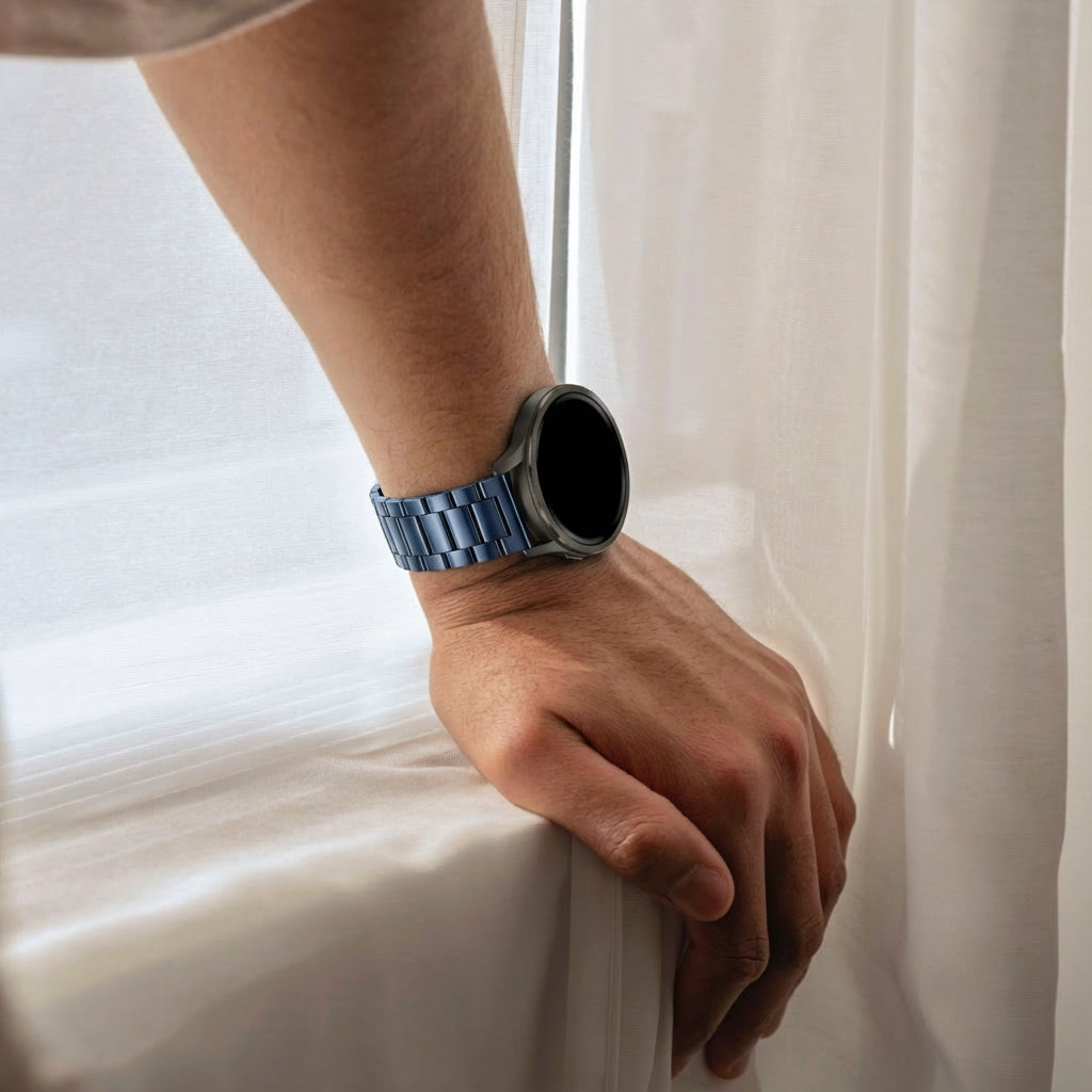 Bandz Garmin Vivomove Trend Steel Strap 'Classic' (Blue)