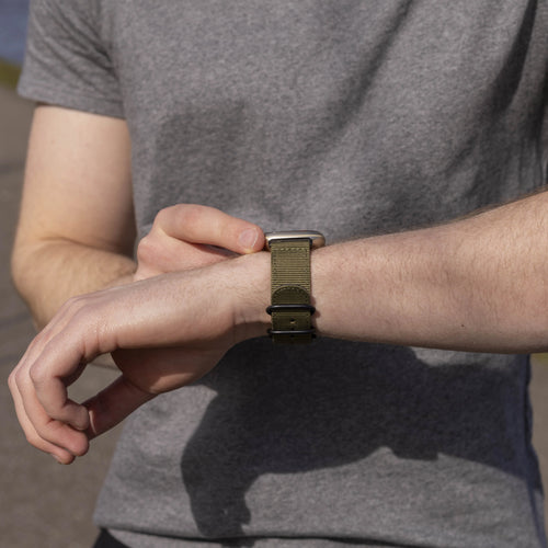 Bracelet nylon boucle Fitbit Versa 3 (vert)