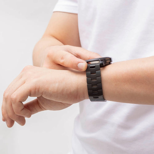 Bracelet en titane granulaire pour Oppo Watch X2 - fermeture plate(noir)