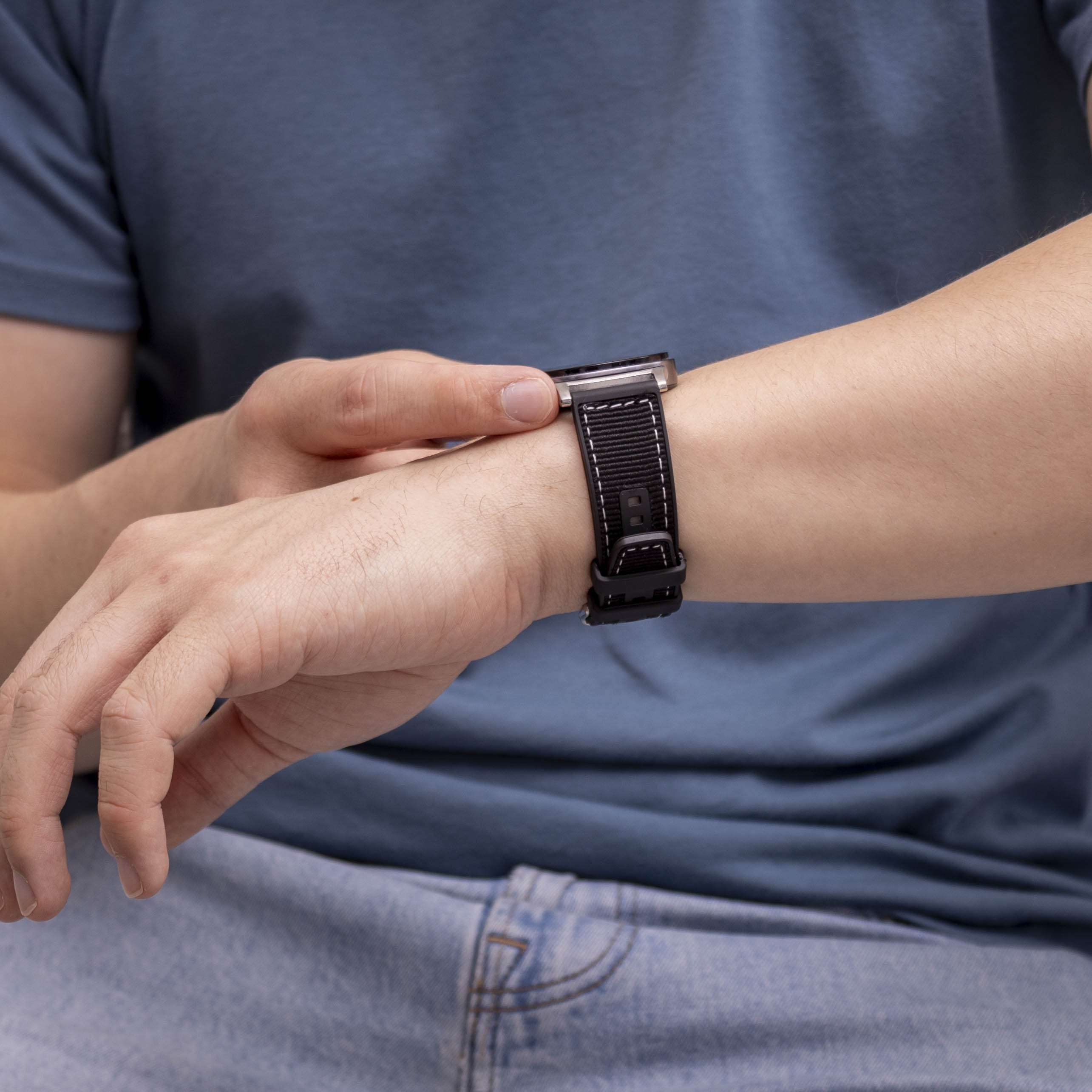 Bracelet nylon hybride Samsung Galaxy Watch 9 - 40mm (noir)