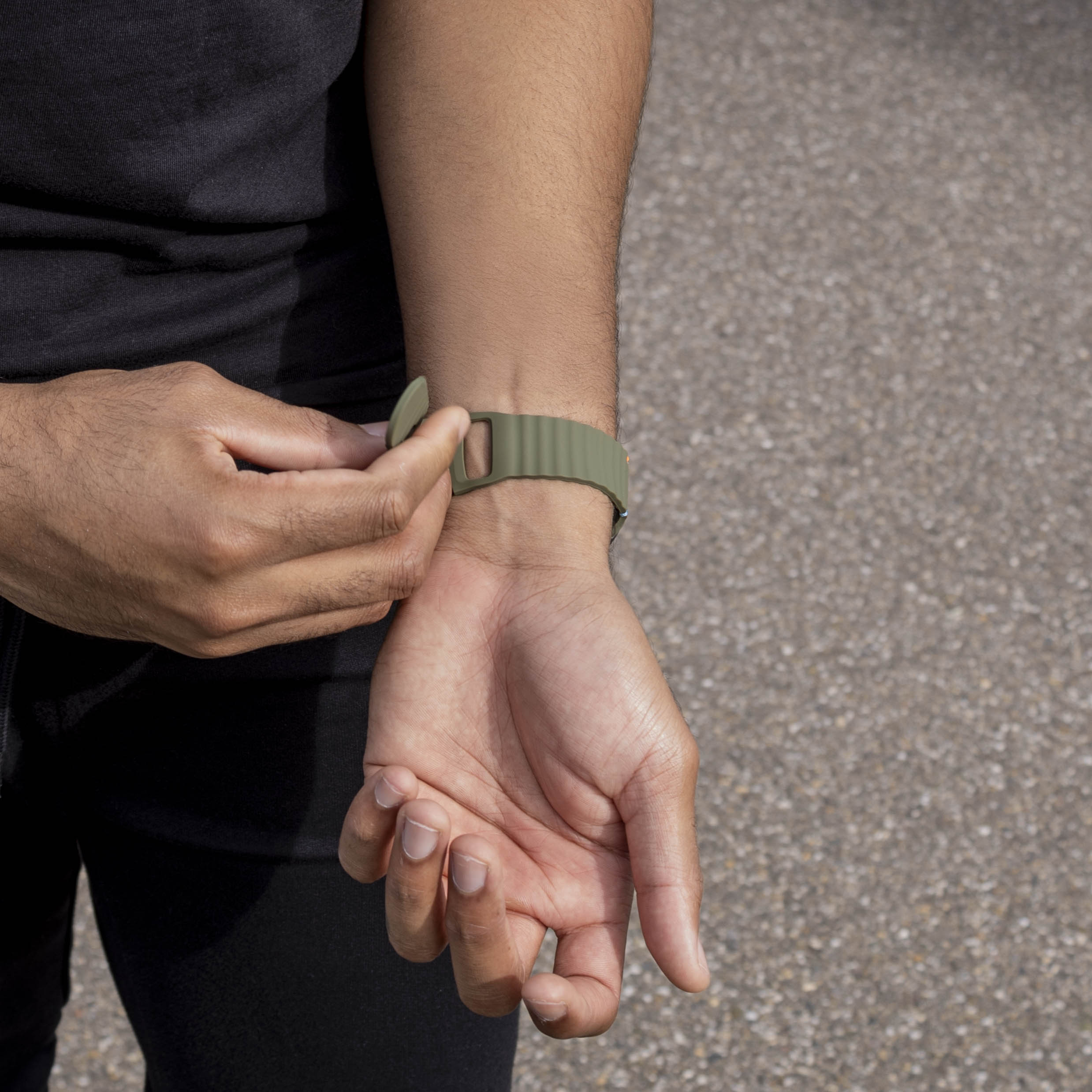Bracelet silicone ondulé Samsung Galaxy Watch 9 - 40mm (vert militaire)