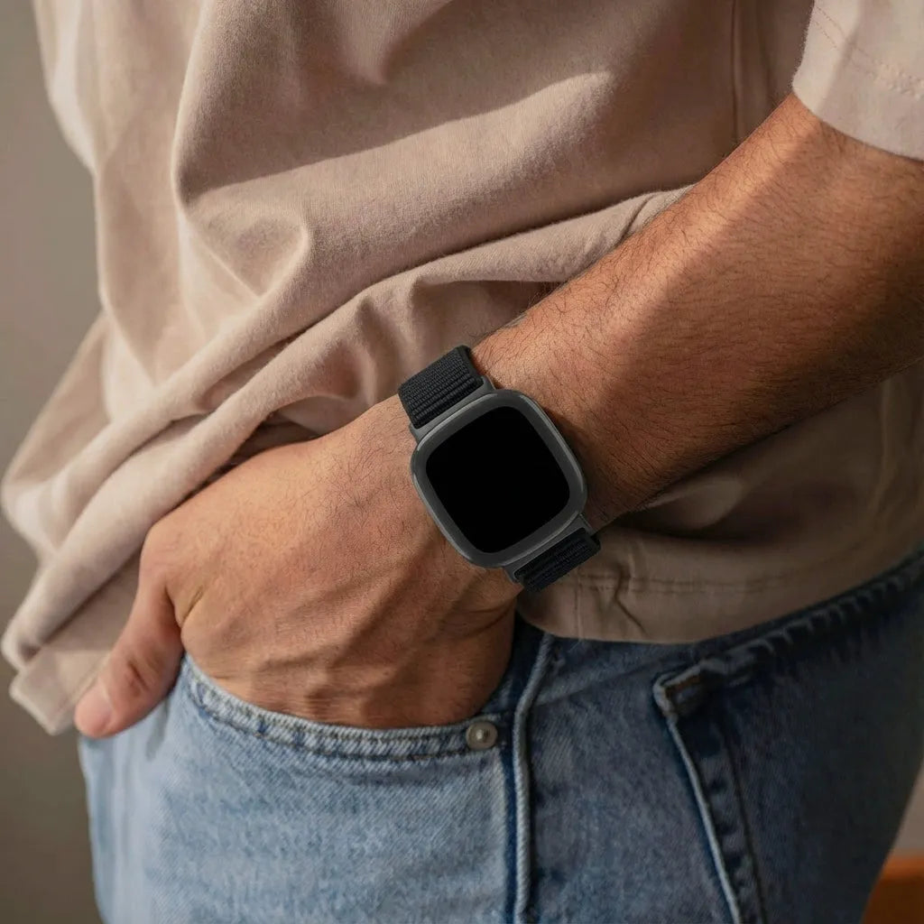 Bracelet nylon Fitbit Sense 2 (noir)