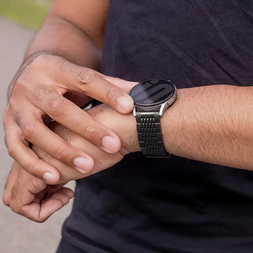 Garmin Vivoactive 4 luxe stalen schakel band (zwart)