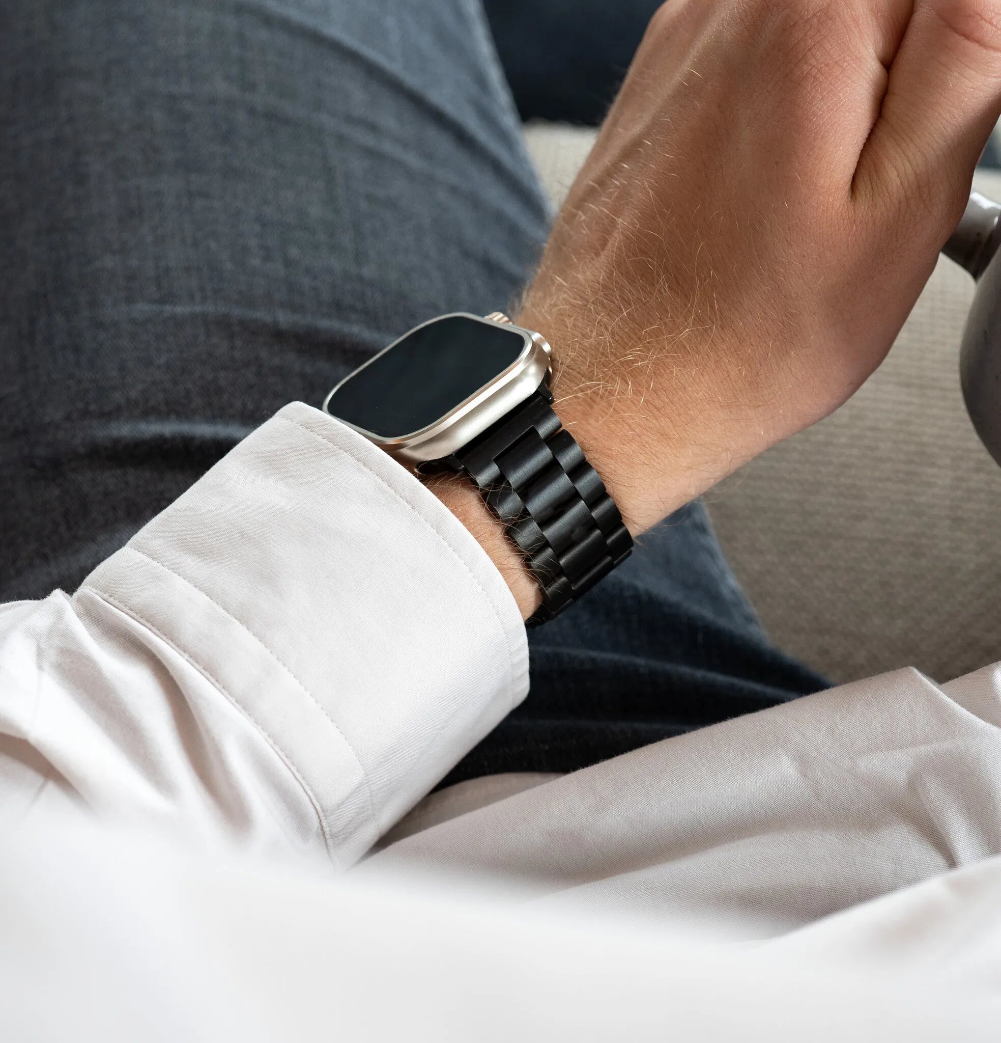 Bracelet acier Apple Watch (gris foncé)