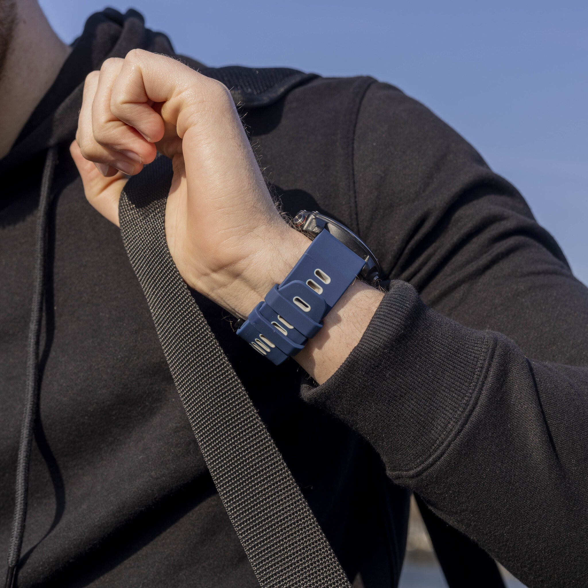 Bracelet sport avec boucle Garmin Fenix 8 Pro - 51mm (bleu/gris)