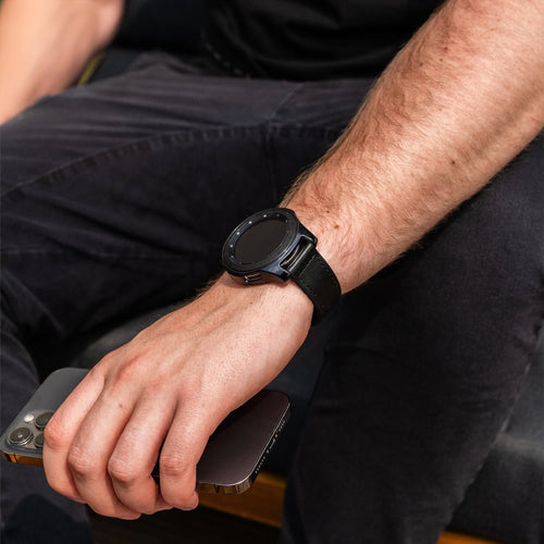 Bracelet en cuir avec boucle-D OnePlus Watch 3 (noir)