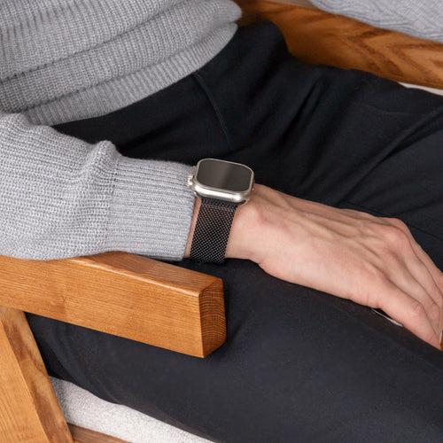 Modern Milanese Strap, black, lifestyle photo