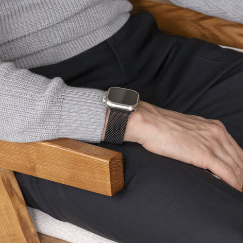 Modern Milanese Strap, black, lifestyle photo