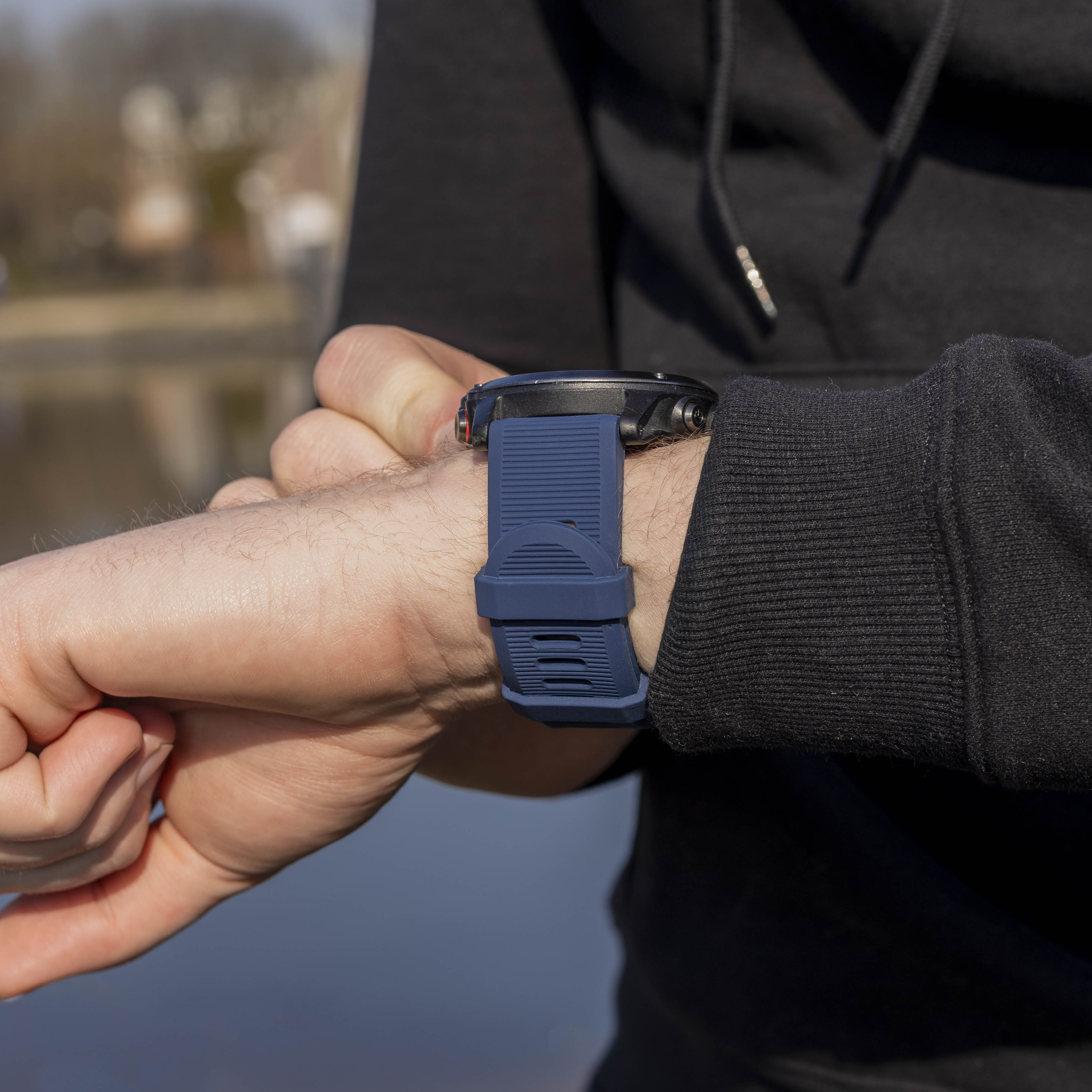 Bracelet silicone Garmin Fenix ​​​​5x / 6x (bleu foncé)