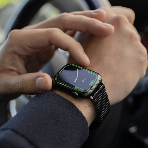 Milanese Steel Strap, black, lifestyle photo