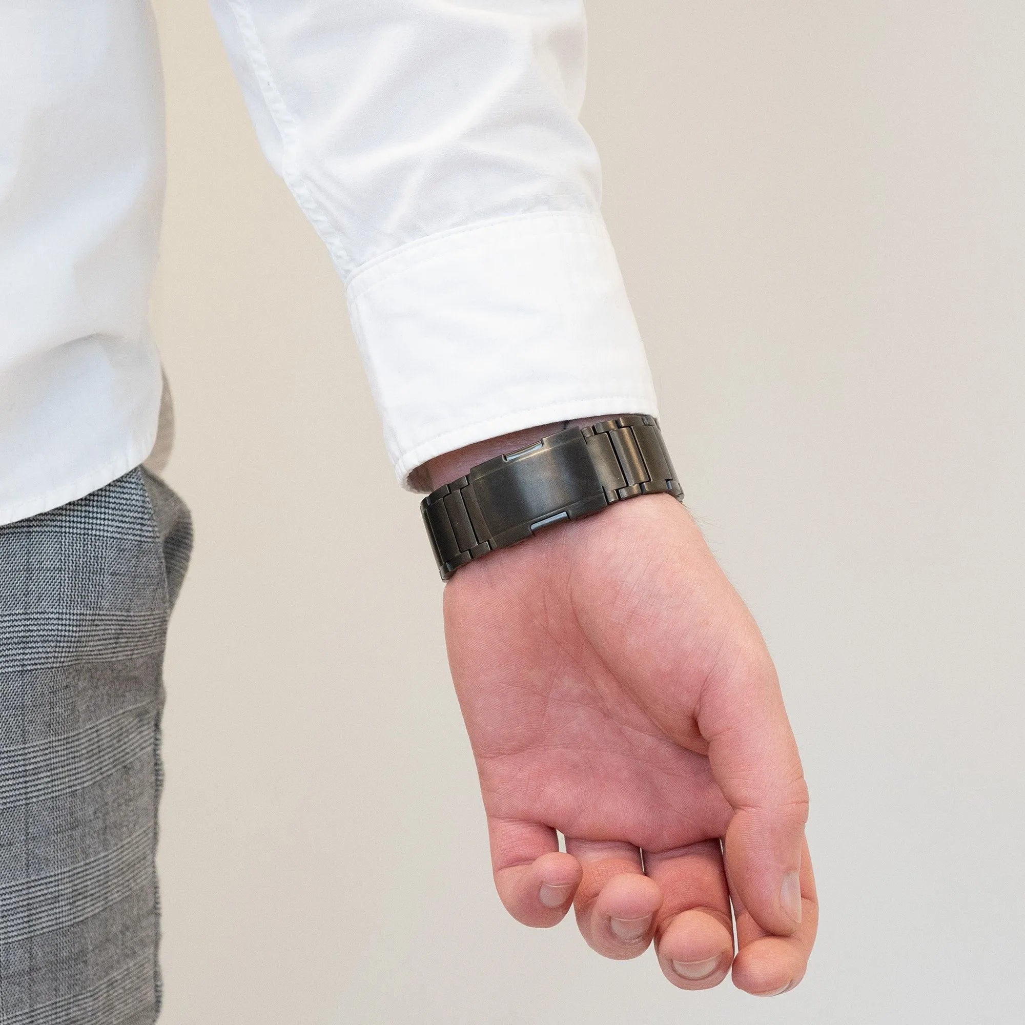 Bandz Bracelet titane avec maillons Oppo Watch X2 (graphite)