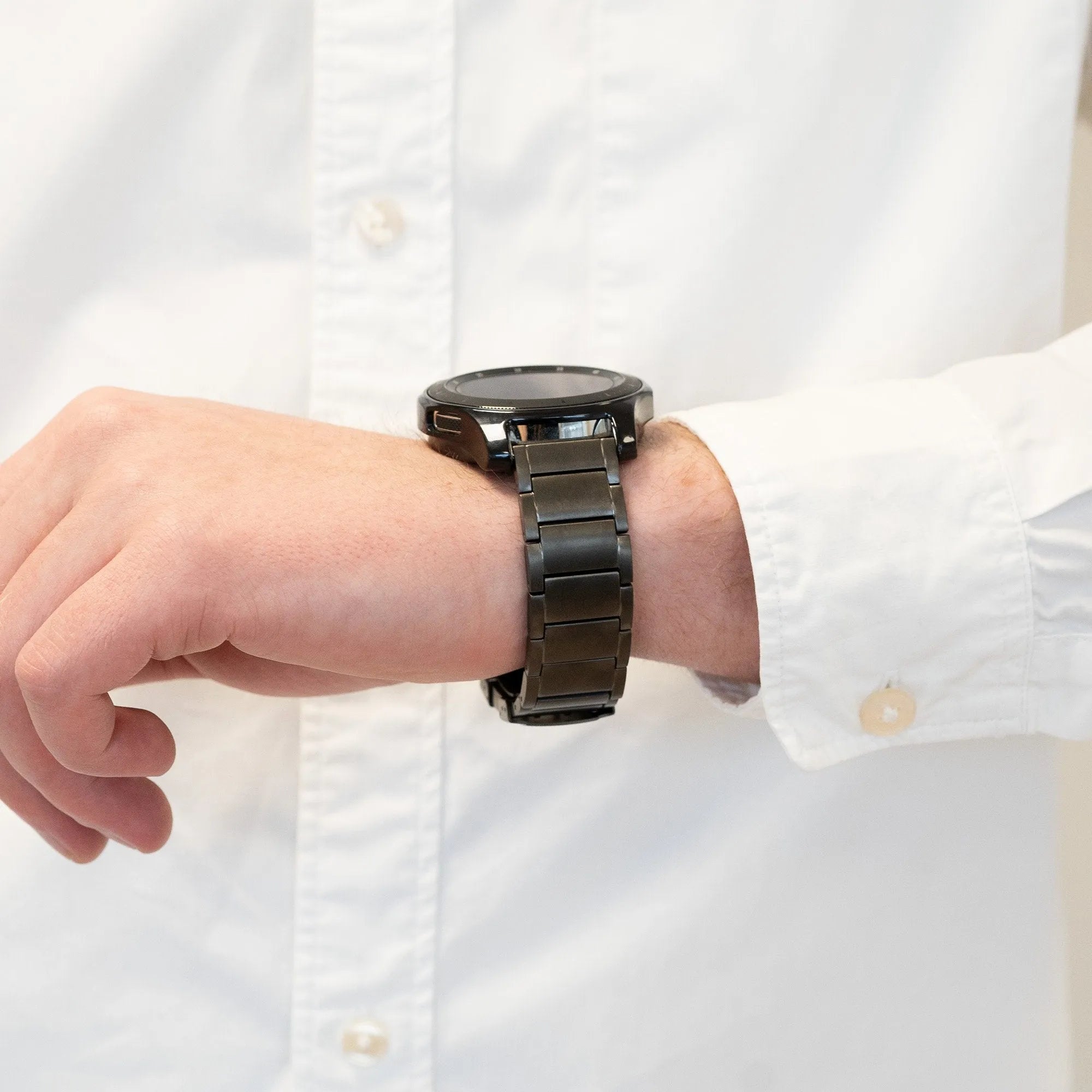 Bandz Bracelet titane avec maillons Oppo Watch X2 (graphite)