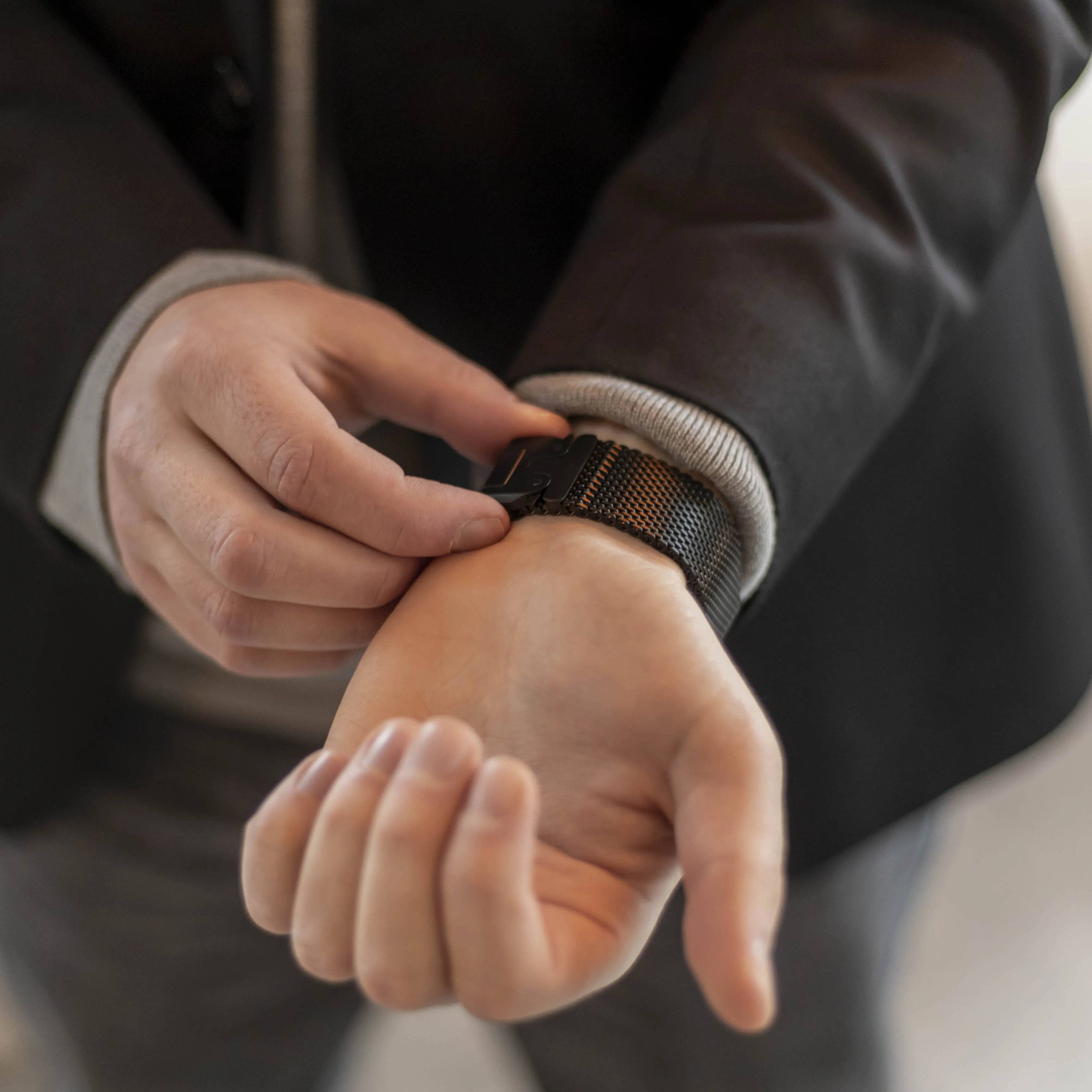 Bandz Bracelet Milanais Loop avec P-buckle Apple Watch (noir)
