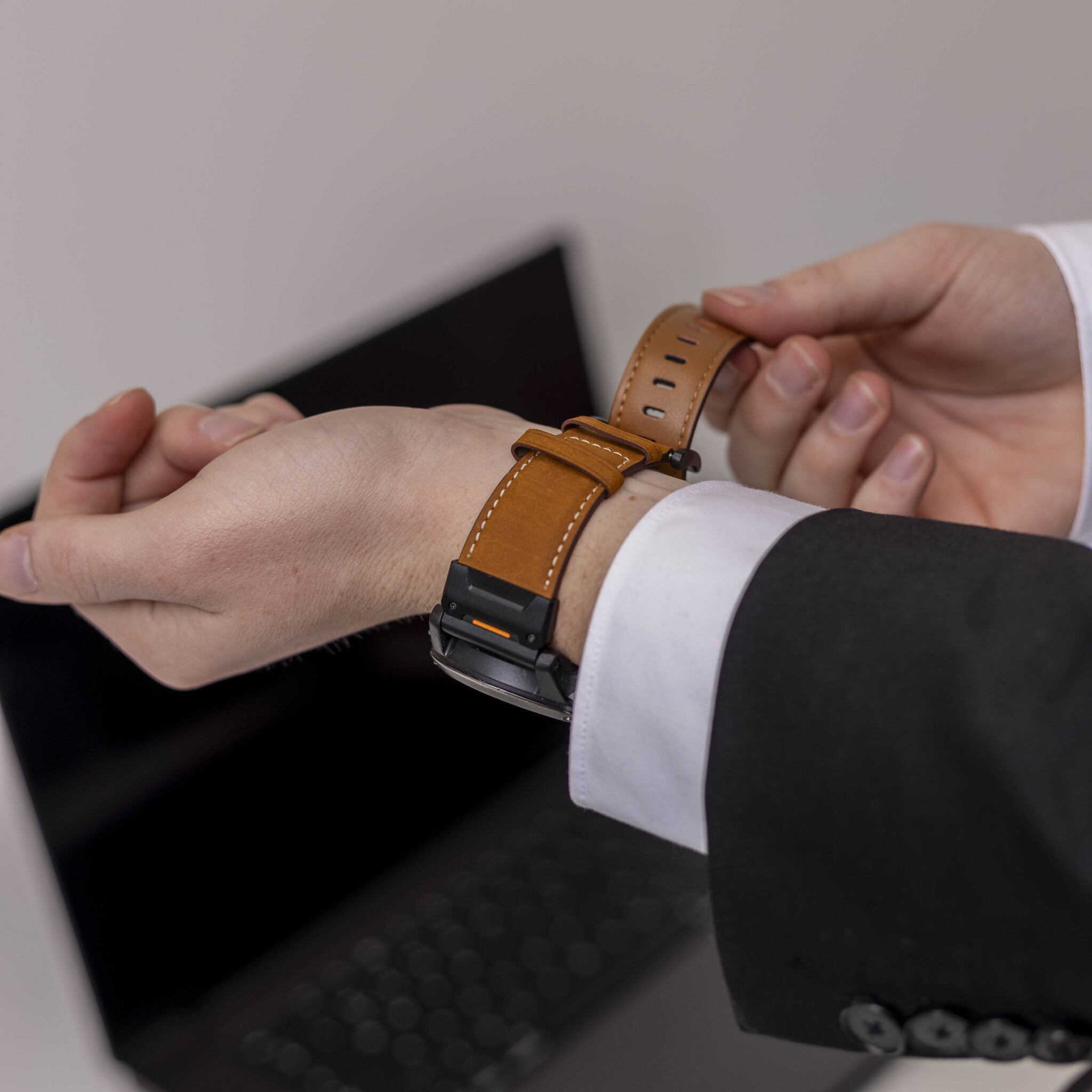 Bracelet cuir véritable Amazfit T-Rex Ultra 2 (marron)